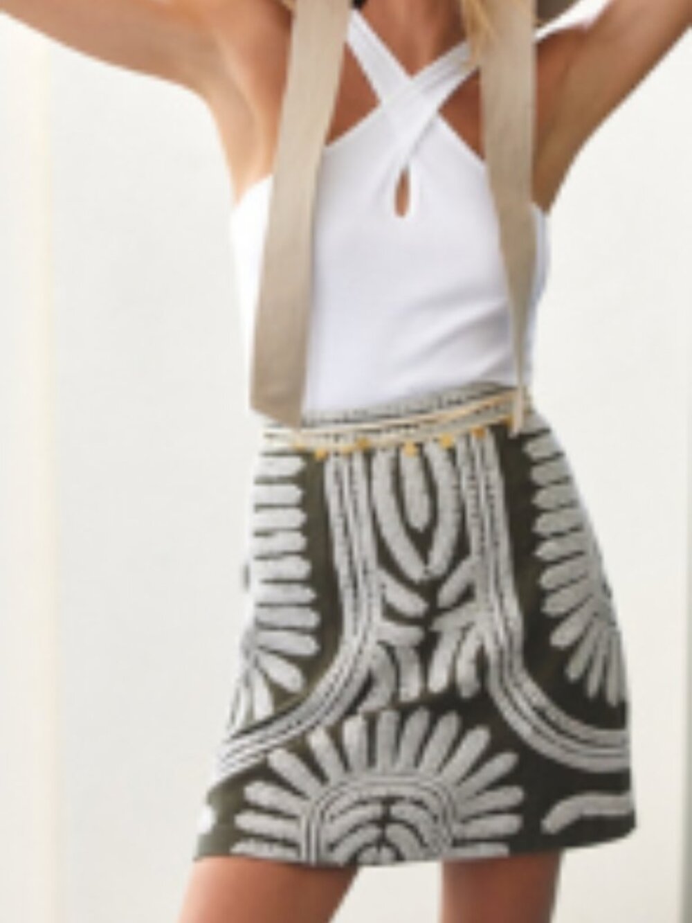 Anthropologie Ribbed Keyhole Halter Top, White, Size 1X, NwT